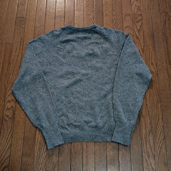 Country Traditionals Pendleton Grey Lambswool Sweater Made in USA - Size L - Picture 3 of 3